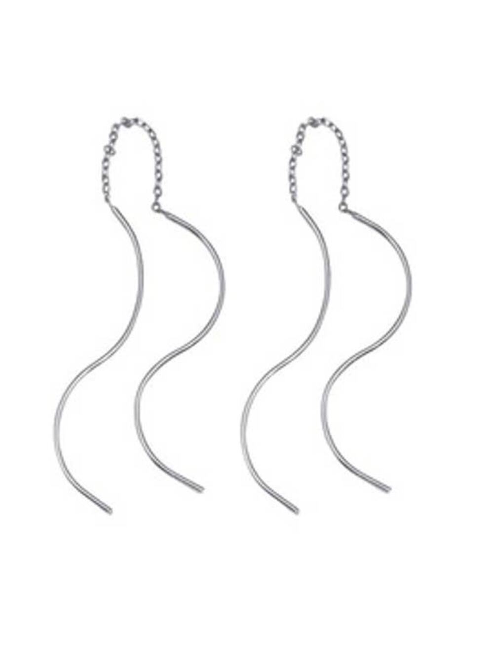 Silver Wire Chain Threader Fashion Earrings ~ NEW
